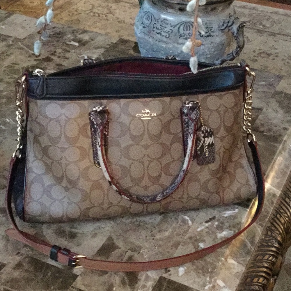 Coach Leather Brown Signature Satchel